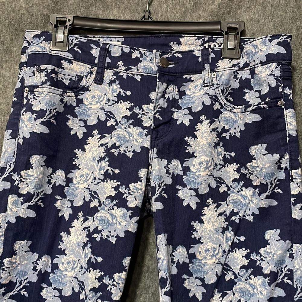 GAP 1969 Always Skinny Jeans -Blue Floral, mid, rise women 28/ 6R - Picture 4 of 7